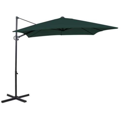 Vidaxl umbrelă cantilever, 2,5 x 2,5 m, pătrată, aluminiu, verde 