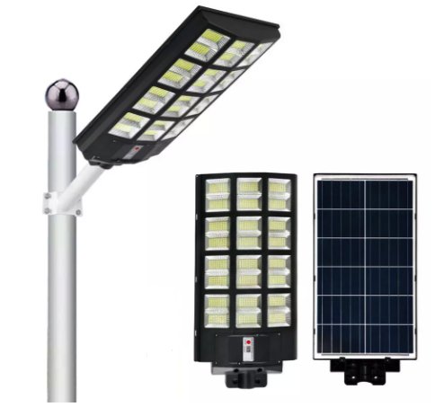 Gave Lampa solara stradala tripla cu panou solar incorporat 12 casete