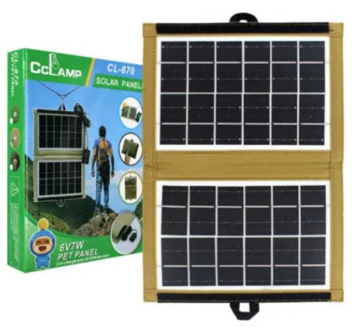 Panou solar portabil cclamp cl-670, incarcare usb, 7.2w, pliabil