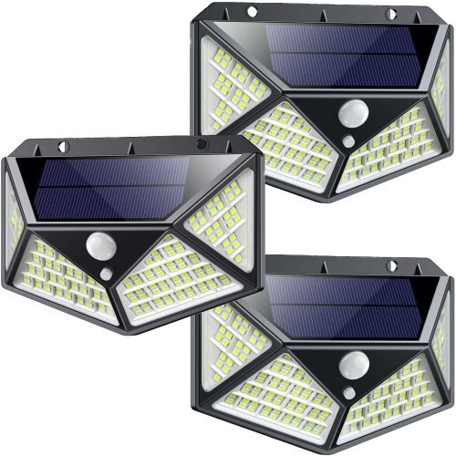 Set 3 Lampi MAX 162 LED 20W Solare cu senzor de miscare si lumina 3 moduri ILUMINARE 
