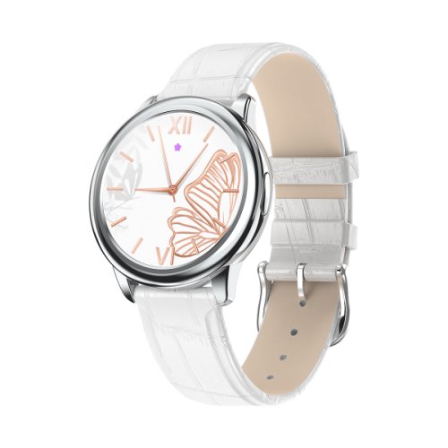 Ceas smartwatch dama xk fitness hdt8 cu monitorizare sanatate, calorii arse, ciclu menstrual, moduri sportive, reminder, bratara piele, argintiu