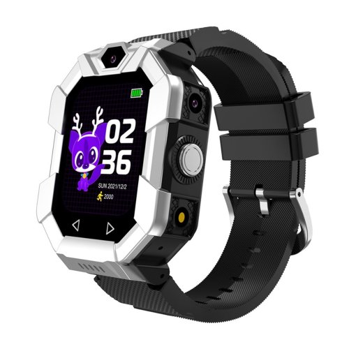 Ceas smartwatch pentru copii xk fitness s11 cu retea 2g, jocuri, pedometru, cronometru, camera, apel sos, negru