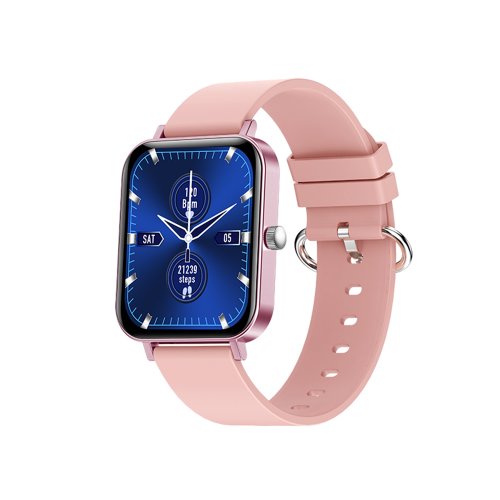 Ceas smartwatch twinkler tky-cf82, roz cu monitorizare ritm cardiac, tensiune arteriala, calorii, cronometru, istoric exercitii, notificari, vreme