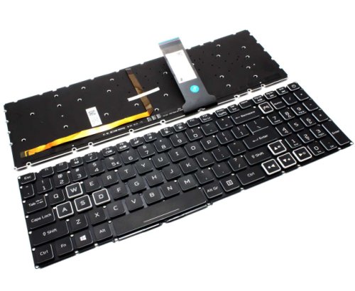 Tastatura acer nitro 5 an515-45 neagra cu taste albe pe margine