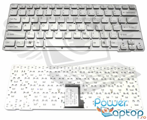 Tastatura argintie sony vaio vpcca3s1e r layout us fara rama enter mic