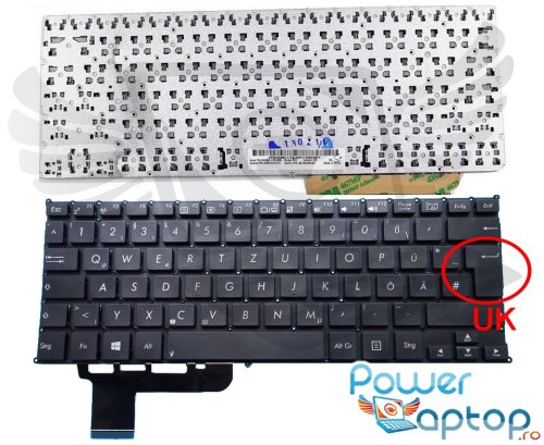 Tastatura asus vivobook x200 layout uk fara rama enter mare