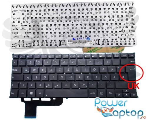 Tastatura asus vivobook x201 layout uk fara rama enter mare