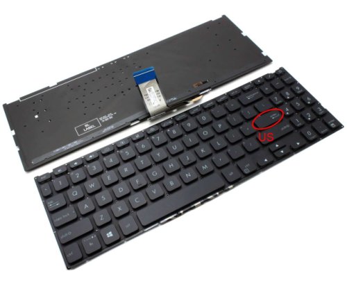 Tastatura asus vivobook x512 iluminata layout us fara rama enter mic