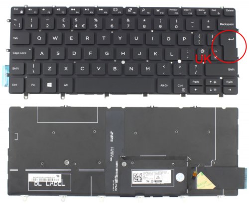 Tastatura dell xps 13 9305 iluminata layout uk fara rama enter mare