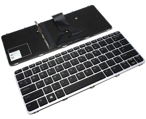 Tastatura hp folio 1020 g1 neagra cu rama argintie iluminata backlit
