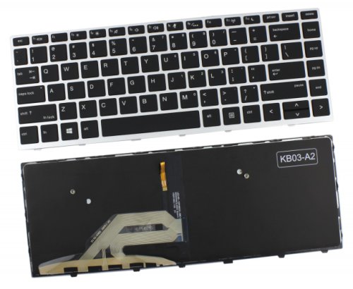 Tastatura hp l21585-001 neagra cu rama argintie iluminata backlit