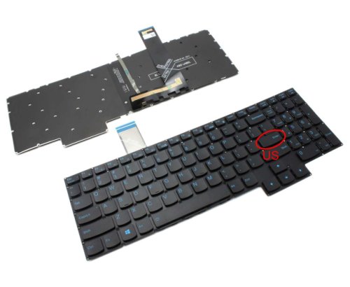 Tastatura lenovo ideapad 3-15imh05 iluminata albastru layout us fara rama enter mic