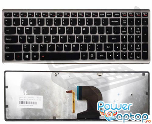 Tastatura lenovo ideapad z500 rama gri iluminata backlit