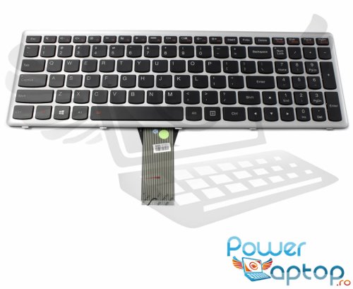Tastatura lenovo ideapad z501 rama gri iluminata backlit