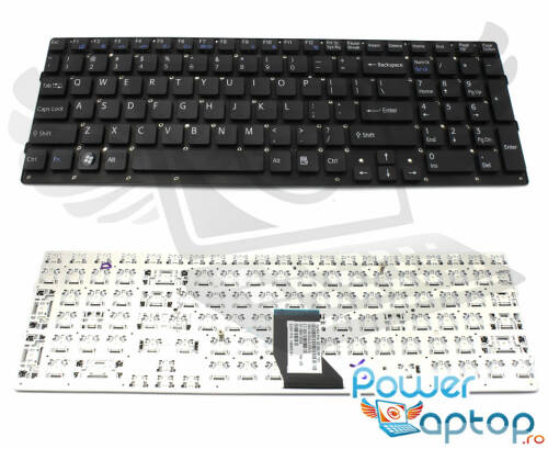 Tastatura neagra sony 148954411 layout us fara rama enter mic