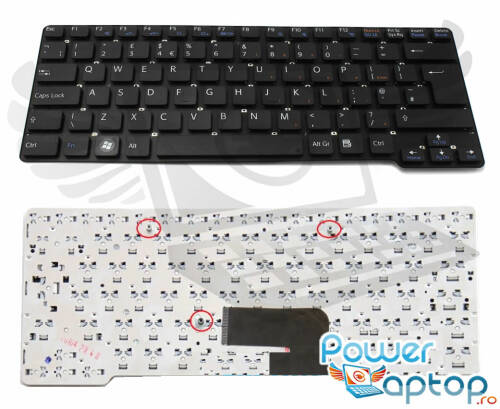 Tastatura neagra sony a1754882a layout uk fara rama enter mare