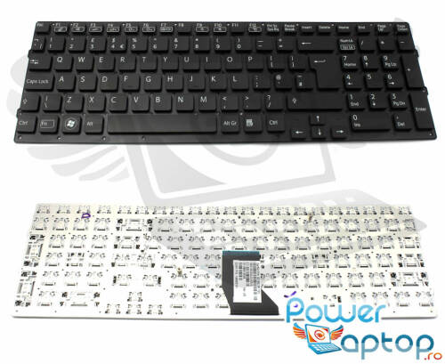 Tastatura neagra sony vaio vpccb290x layout uk fara rama enter mare