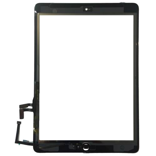 Touchscreen digitizer apple ipad 5 a1822 cu buton home si adeziv alb geam sticla tableta