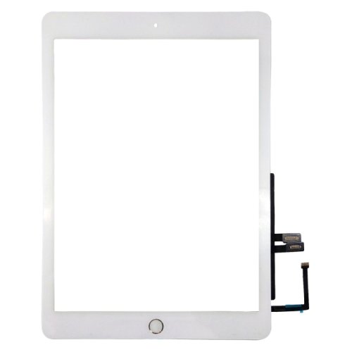 Touchscreen digitizer apple ipad 6 a1893 cu buton home si adeziv alb geam sticla tableta