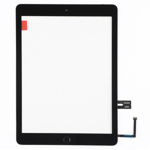 Touchscreen digitizer apple ipad 6 a1893 cu buton home si adeziv negru geam sticla tableta