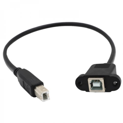 Cablu adaptor extender usb 2.0 b tata la usb 2.0 b mama cu sistem de prindere in suruburi pentru imprimanta 1m negru