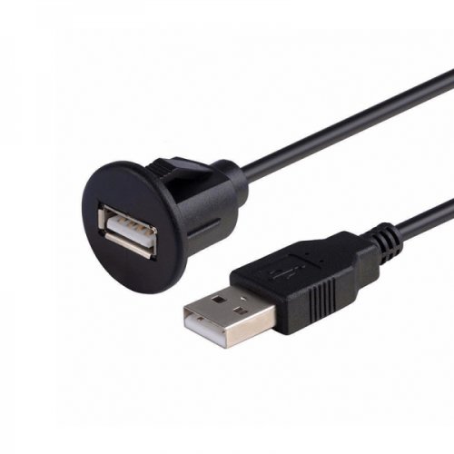 Cablu adaptor extensibil usb 2.0 tata la usb mama waterproof cu suport de prindere 1m negru