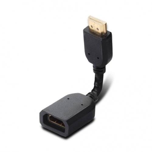 Compatibil Cablu adaptor hdmi mama la hdmi tata 10 cm negru