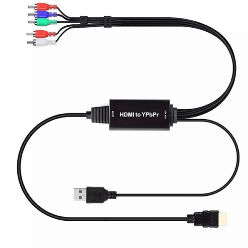 Krasscom Cablu convertor input hdmi 1080p/60hz la output ypbpr+r/l cu alimentare usb 2m negru