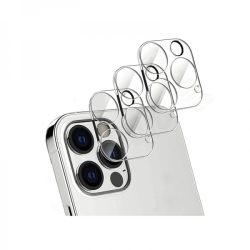 Set 3 folii protectie camera sticla securizata pentru iphone 12 pro transparenta