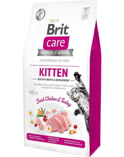 Brit care cat grain-free kitten growth   development hrana uscata pentru pui de pisica sau femele gestante 400 g
