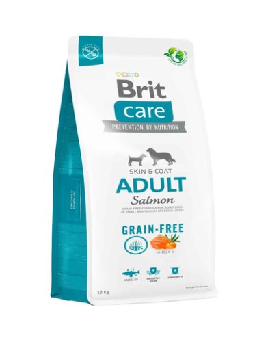 Brit care grain-free adult sac hrana uscata caini, cu somon 12 kg
