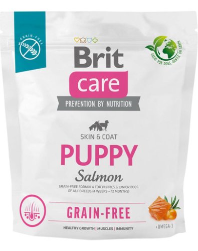 Brit care grain-free puppy 1 kg hrana uscata pentru catei, cu somon
