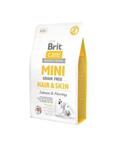 Brit care mini grain free hair skin hrana uscata caini talie mica cu par lung 14 kg (2 x 7 kg)
