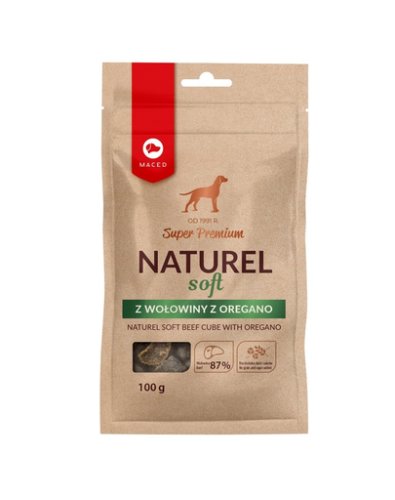 Maced super premium naturel soft recompense pentru caini, cu vita si oregano 100g