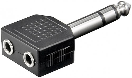 Adaptor stereo jack 6.3mm la 2 x stereo jack 3.5mm t-m