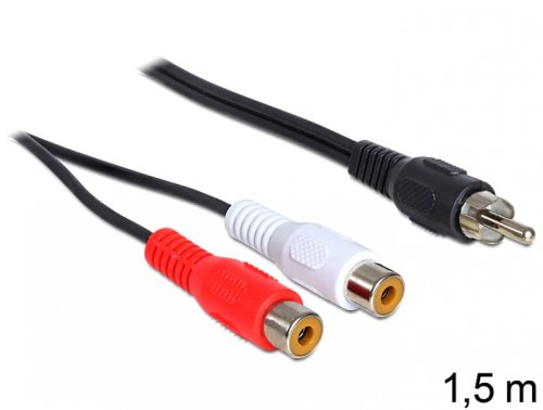 Cablu 2 x rca la rca m-t 1.5m, delock 84494