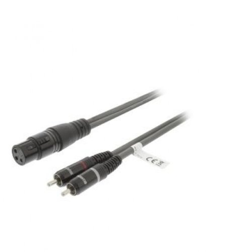 Cablu audio stereo xlr 3 pini la 2 x rca m-t 1.5m gri, sweex swop15220e15