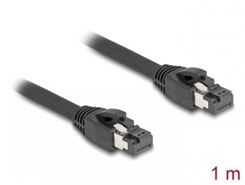 Cablu de retea rj45 cat. 8.1 s/ftp lsoh 1m negru, delock 80233