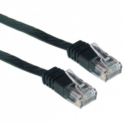 Cablu de retea utp cat 5e 3m negru, spacer sp-pt-cat5-3m-bk