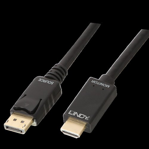 Cablu displayport la hdmi 4k 2m t-t negru, lindy l36922