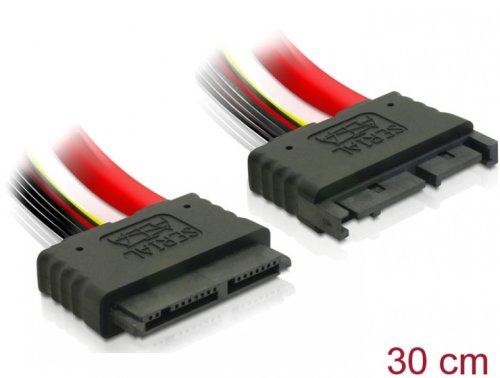 Cablu prelungitor micro sata 16 pini t-m 30cm, delock 84385