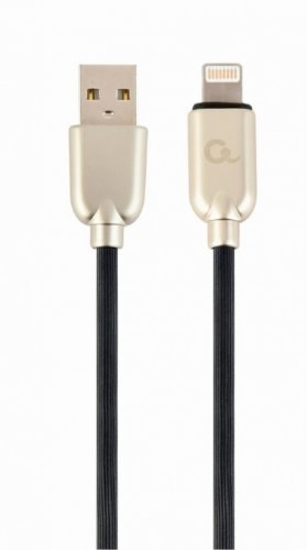 Cablu usb 2.0 la iphone lightning premium 2m negru, gembird cc-usb2r-amlm-2m