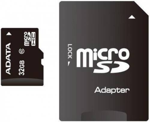 A-data Card de memorie micro sdhc 32gb clasa 10 + adaptor sd, adata ausdh32guicl10-ra1