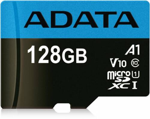 A-data Card de memorie microsd sdxc 128gb clasa 10 + adaptor sd, adata ausdx128guicl10a1-ra1