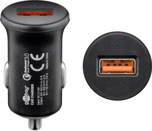 Incarcator auto 1 x usb quick charge/fast charger 3.0 3a, goobay 45162