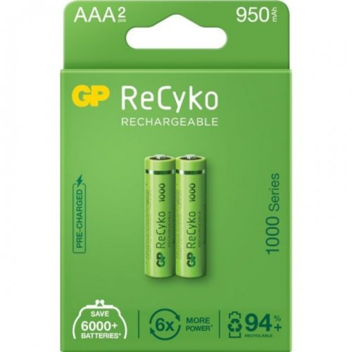 Set 2 acumulatori recyko 1000mah aaa (lr03) 1.2v nimh, gp batteries