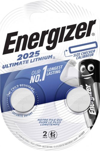 Set 2 baterii cr2025 ultimate lithium, energizer