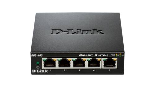 Switch unmanaged 5 port-uri gigabit, carcasa metalica, d-link dgs-105