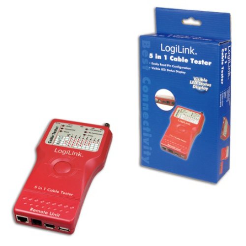 Tester cablu 5-in-1 (rj-11, rj-45, bnc, usb, ieee1394), logilink wz0014