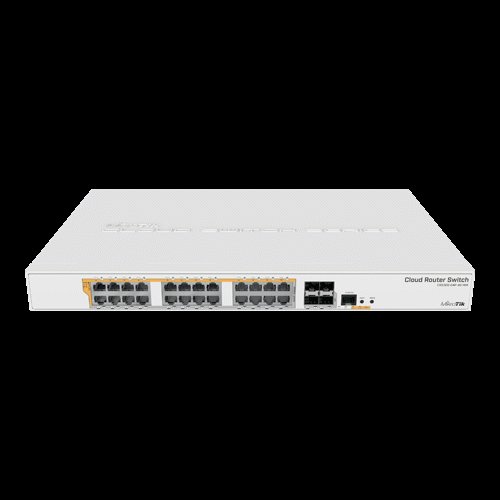 Cloud router switch 24 x gigabit poe+ out 450w, 4 x sfp+ 10gbps - mikrotik crs328-24p-4s+rm